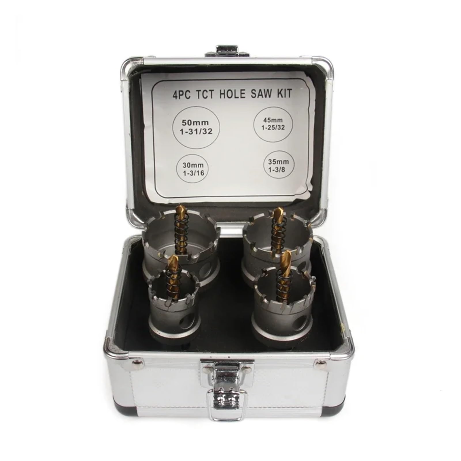 Set Di 4 Punte For Trapano A Tazza TCT Da 30-50 Mm, In Lega Di Carburo Di Cobalto, For Lamiera Di Acciaio Inossidabile, Ferro E Metallo