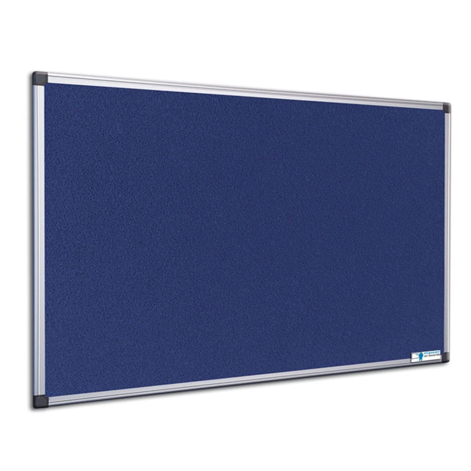 Master of Boards - Pinnwand mit Filz Oberfläche 120x180 cm Memoboard, Pin Board pinnbare Tafel für Zuhause & Büro mit Alu Rahmen in Hoch- und Querformat montierbar (blau)