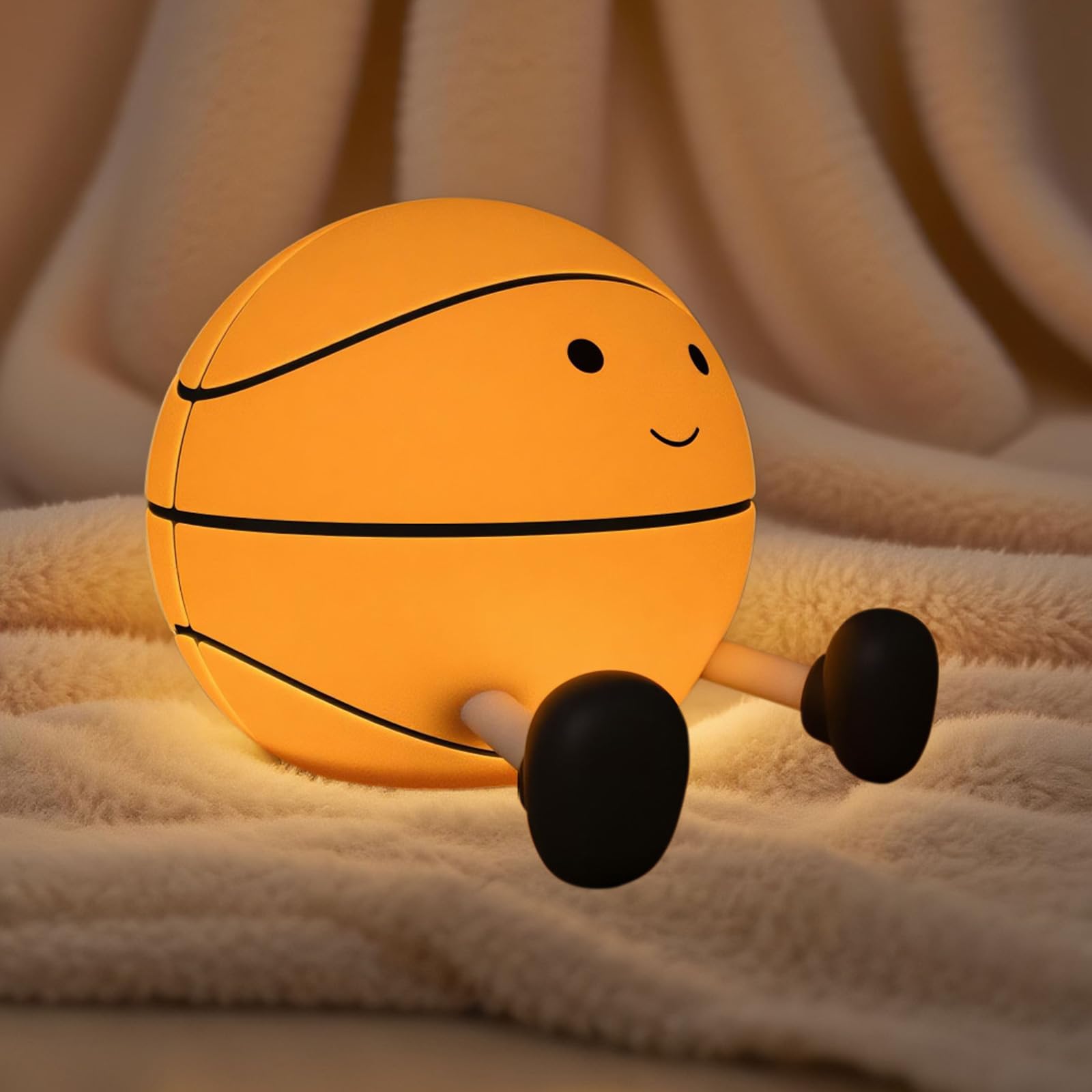 CECOMBINE Children's Basketball Lamp Night Light, Rechargeable Night Light Kids with Timer, Children's Squishy Bedside Lamp for Birthday Christmas for Children Toddlers Women Teen Girls