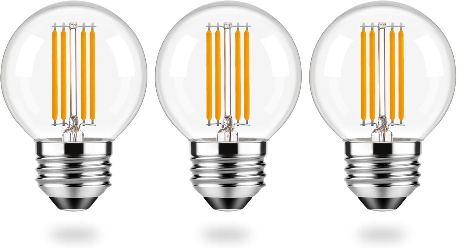 ToBeGreat E26 LED Edison Globe Light Bulb 40Watt,G16.5 4W Dimmable Filament Light Bulbs,2700K Warm White for Ceiling Fan,Chandelier,Vanity Light Bulb,400Lumen,AC120V,3pcs