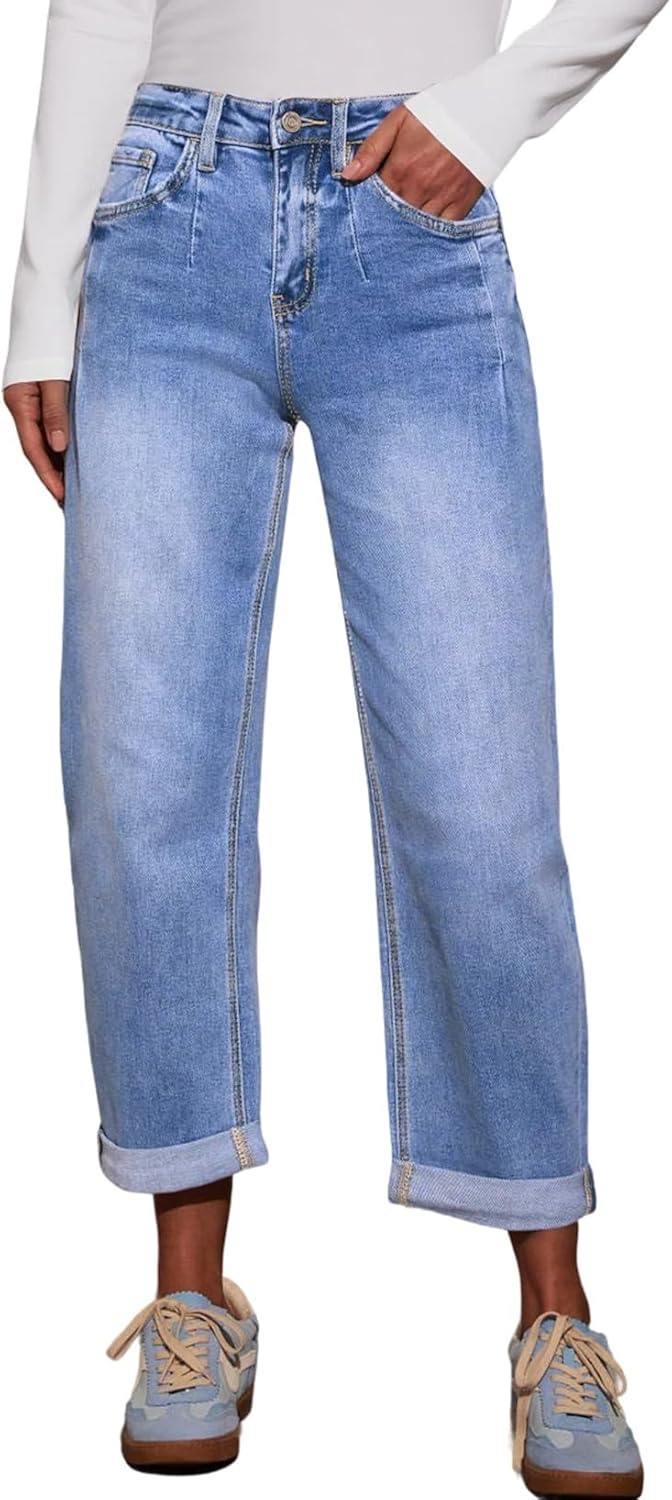 Astylish Jeans for Women Straight Leg High Waisted Stretchy Bootcut Leg Jean Trendy 2025 Relaxed Fit Denim Pants