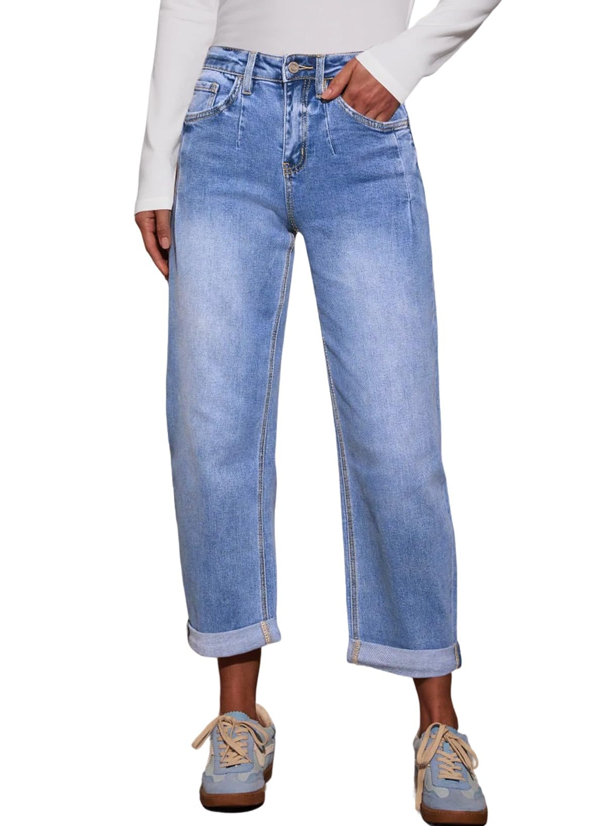 Jeans for Women Straight Leg High Waisted Stretchy Bootcut Leg Jean Trendy 2025 Relaxed Fit Denim Pants