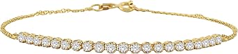 14K Real Solid Gold Tennis Bracelet, 1.7 MM Tennis Bracelet Cubic Zirconia, CZ Tennis Bracelets for Women, Bridal Gifts, Charm Bracelets for Her