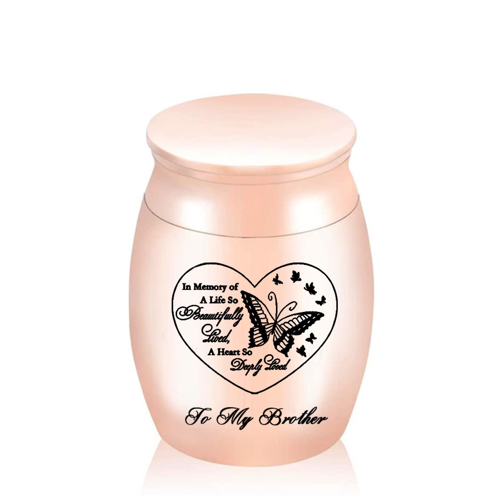 LZHLMCL Memorial Urn 40Mm Small Urns For Human Ashes Small Cremation Urns For Dad Mom Mini Keepsake Urns For Ashes Rose Gold Brother
