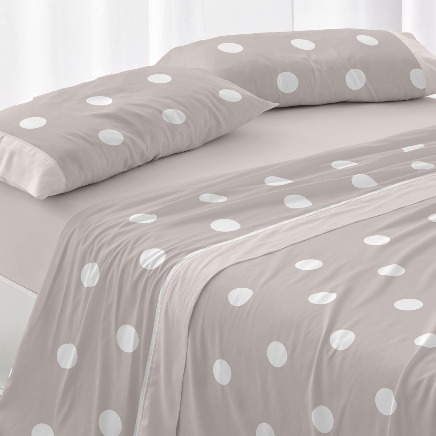 Burrito Blanco | Juego de sábanas Algodón | Cama de 150 a 160cm. (+Medidas Disponibles) | Diseño 627 | Color Arena (150-160x190/200cm.)