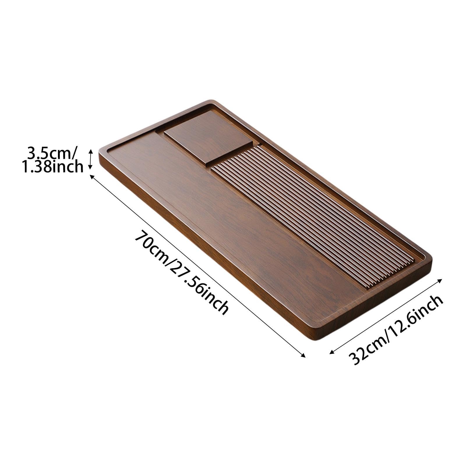 Bambusowa taca na herbatę – wielofunkcyjny stolik do herbaty kungfu z drenażem, 50 x 28 cm, elegancki design do domowej herbaciarni i serwowania herbaty, trwały i wszechstronny