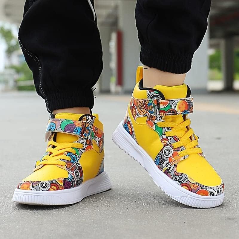 Image of Zixer Men's Light Weight High Top Platform Fashion Synthetic Leather Sneakers | Sports, Crazy Casual Shoes for Mens | Ankle Lace-Up Footwear for Men or Boys