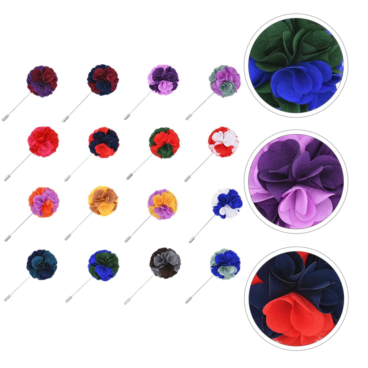 2 Juegos Ramillete De Vestido Presentes Para Mujer Men Broche De Collar Atar Cinturón Broche De Cuello Pasador De Creativo Aguja Larga De Metal (cobre) 16 Uds * 2