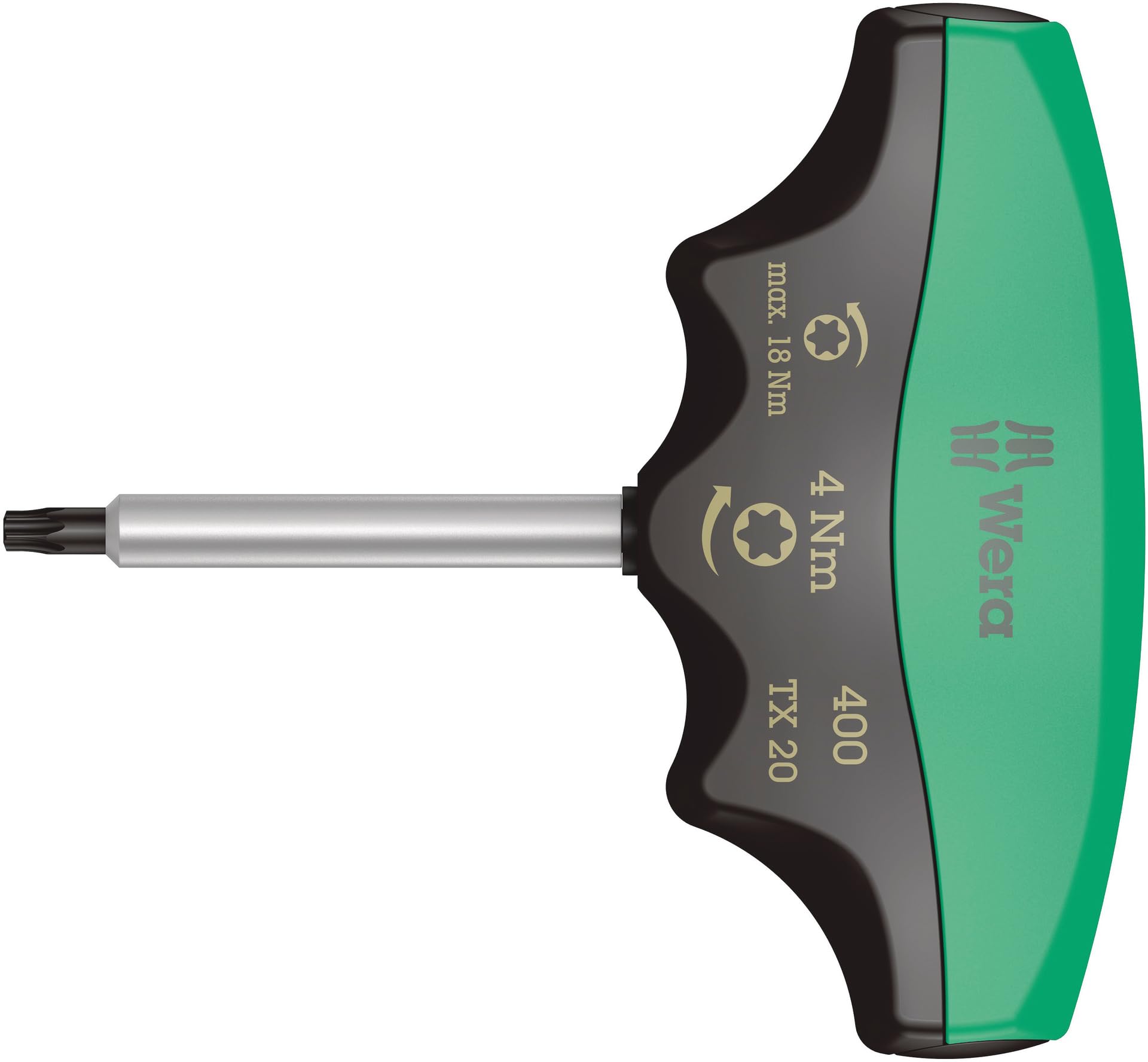 Wera Schwarz, Grün 400 Torx® Pre-Set Torque Indicator, Tx 20X60, 4Nm, 05005090001