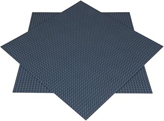 Strictly Briks Classic Baseplates, 100% Compatible with All Major Brands, for Building Bricks, Bases for Tables, Mats, and More, Charcoal Gray, 2 Pack, 16x16 Inches