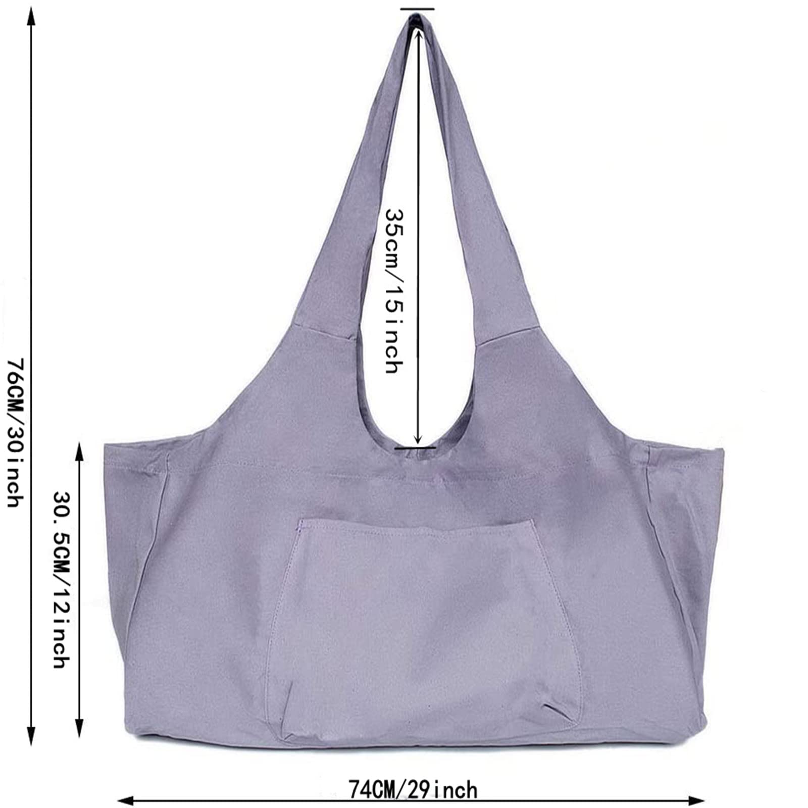 Grand sac pour tapis de yoga en toile avec poche intérieure zippée