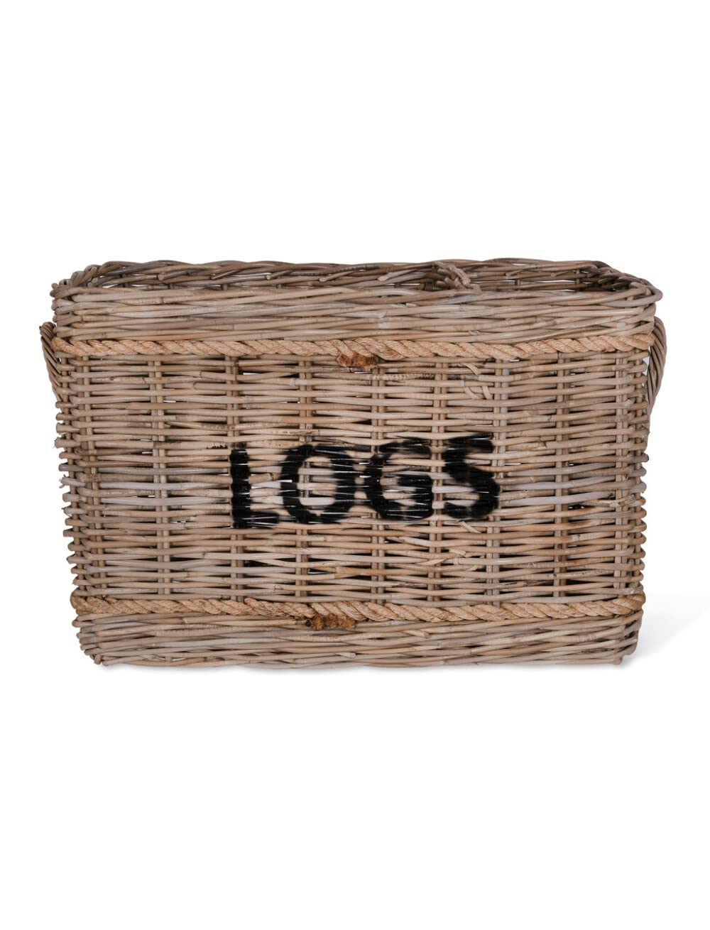Garden Trading Natural Log Basket With Rope By | Crafted In Rattan | H52 X W78 X D44cm