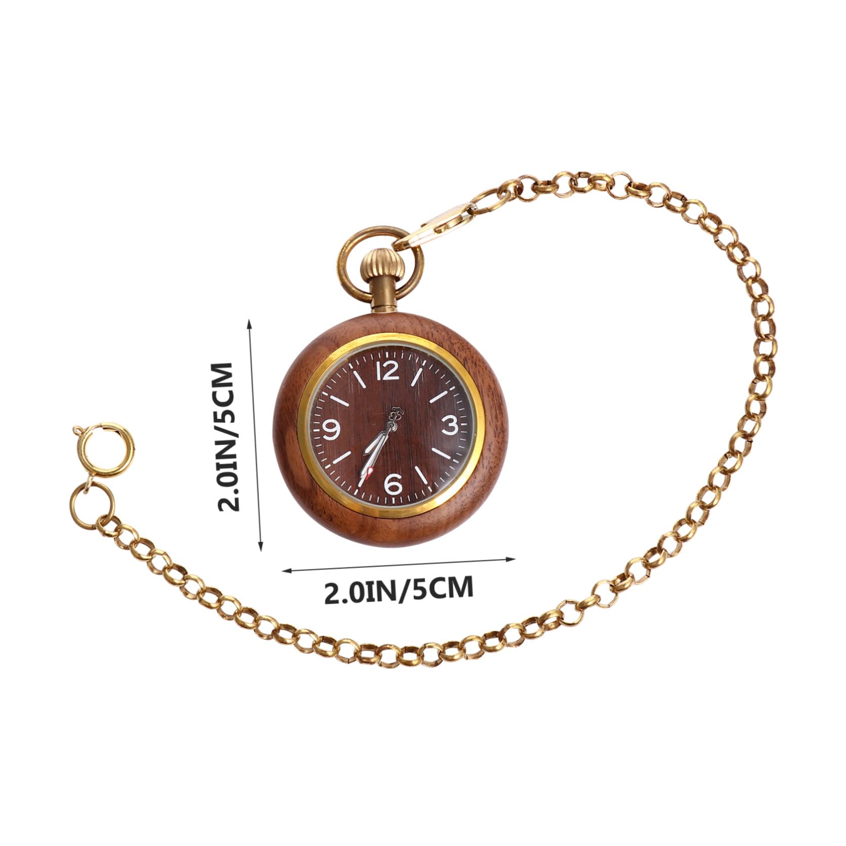 GALPADA Reloj de Bolsillo Vintage de Cuarzo y Aleación Esfera Numérica de Madera de Ébano, Diseño Retro para Hombres y Mujeres, Accesorio Clásico para Uso Diario, Tamaño Varios Estilos