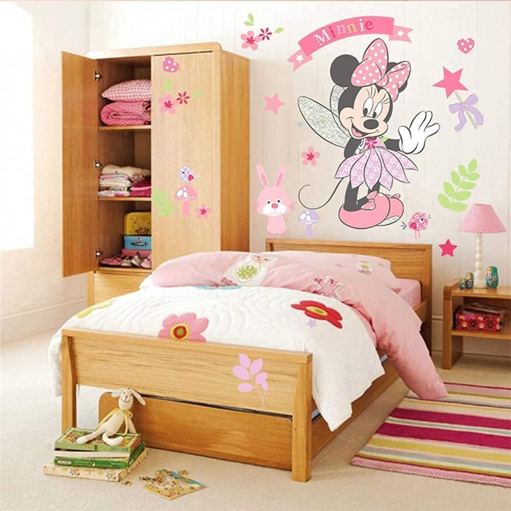 Large Mickey and Minnie Mouse Wall Decals for Kids Baby Bedroom Nursery, Disney Mirror Window Walls Stickers Removeable Vinyl Cartoon Peel and Stick (Minnie Pink) - Image 8