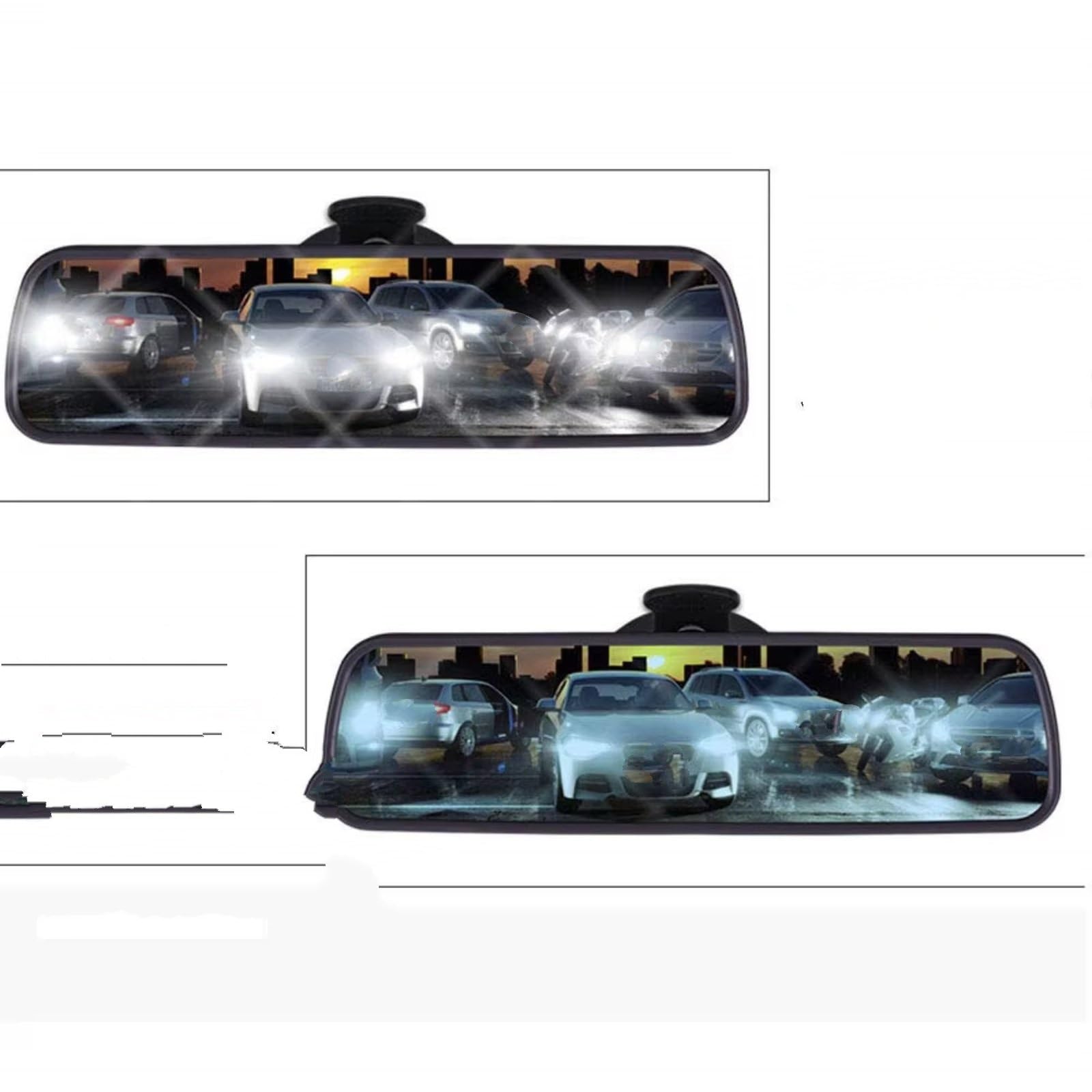 Compatibile Con Universale 360° Rotante Auto Grandangolo Antiriflesso Blu Specchietto Retrovisore Regolabile Ventosa Interno Accessori