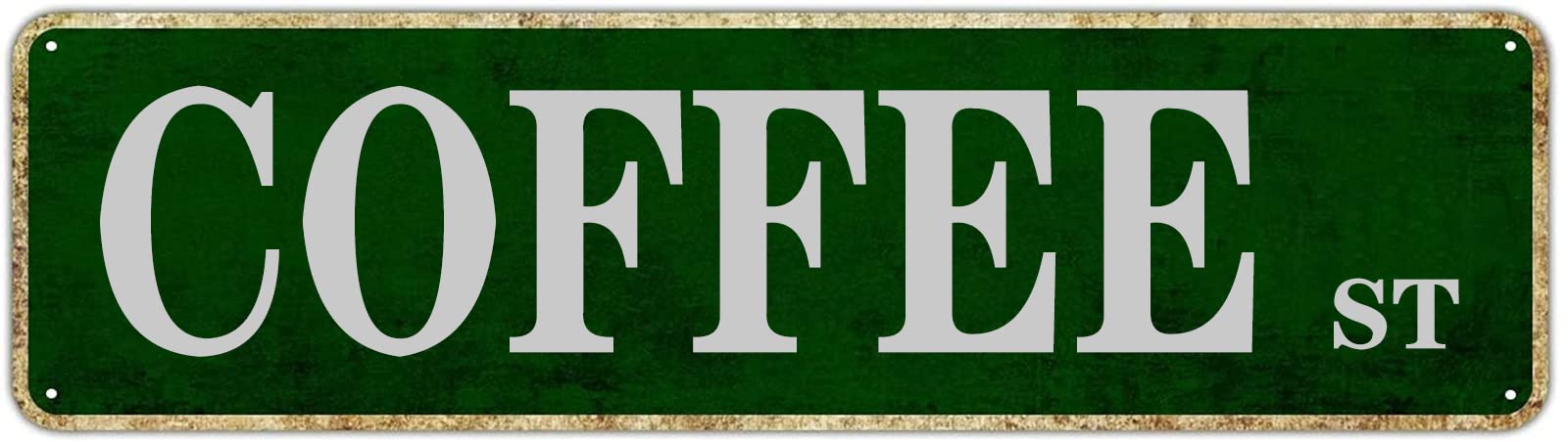 Coffee St Retro Tin Signs Aluminum Metal Sign Gift for Home Kitchen Garden Wall Yard Coffee Barn Decor 4x16 Inch