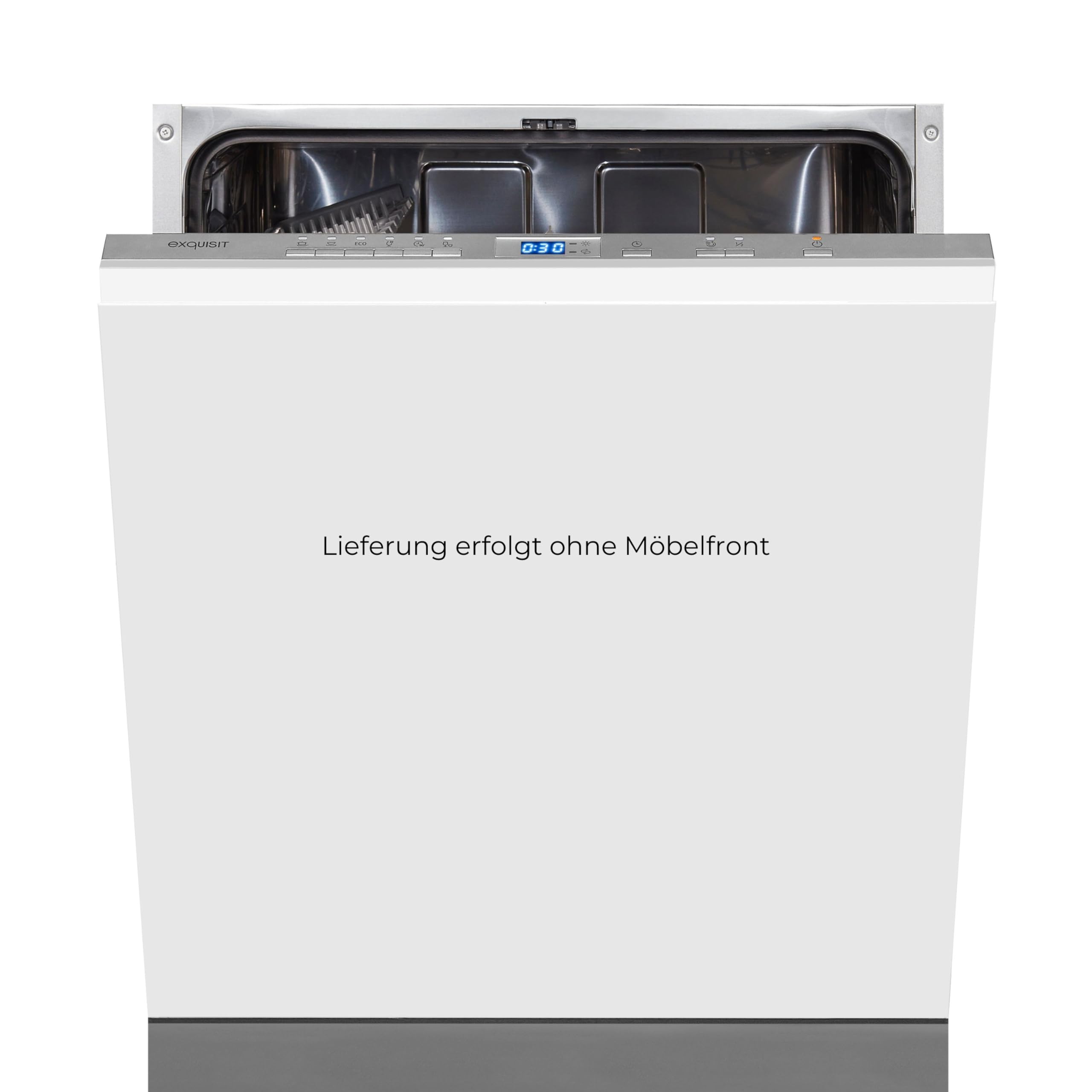 Exquisit® Lavavajillas Integrable 60cm, 13 Servicios, Clase E, Interior de Acero Inoxidable, Función Secado Extra, Cesto Regulable en Altura, Display LED, Medidas (81,5 x 59,8 x 55,0 cm)