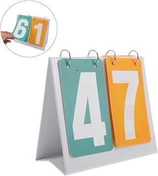 Portable Flip Scoreboard with Bold Double Colour Contrast and Pvc Material, 2-digit Score Keeper for Game Nights and Board Games, Lightweight and Easy-to-carry Sports Scoreboard