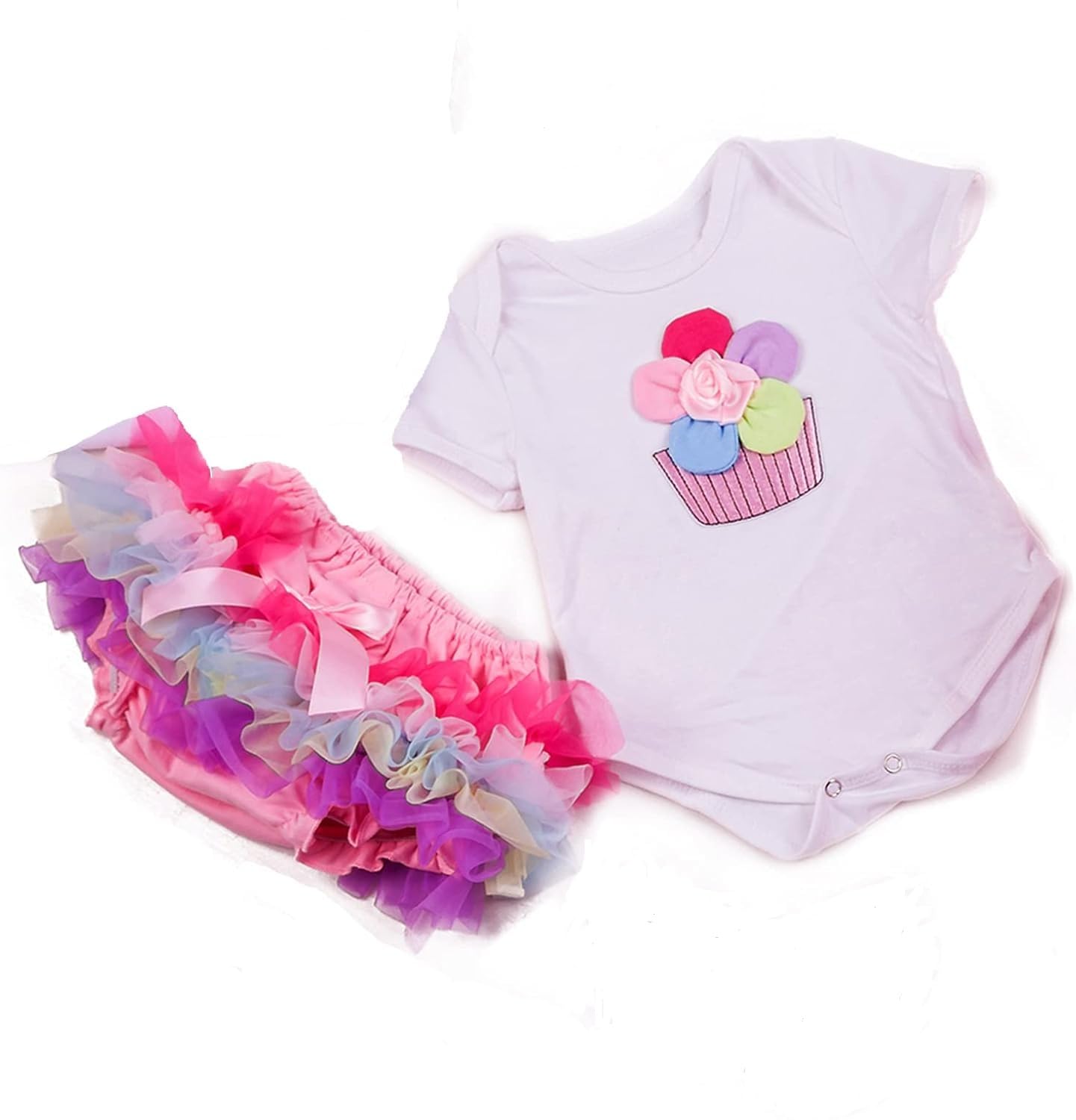 Scnbom Reborn Baby Dolls Clothes for 17-24 inch newborn babies Girl Outfits Accesories (Red Floral skirt 2pcs Set)