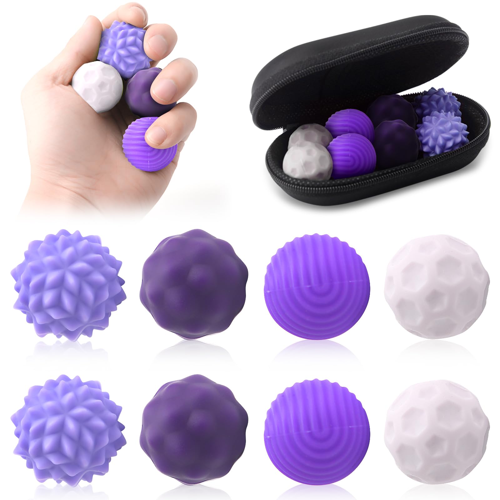 Bolas Magnéticas Anti-Estrés De Silicona – Set De 8 Con Texturas Sensoriales, Juguete Fidget Para Manos Y Relajación