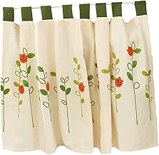 IMIKEYA 1Pc Bege Cortinas Cortinas Florais Persianas De Janela Meia Janela Tela De Armário Porta Cortina Bordado Hald Cortina De Janela Meia Cortina Sombra De Sol Portas E Janelas