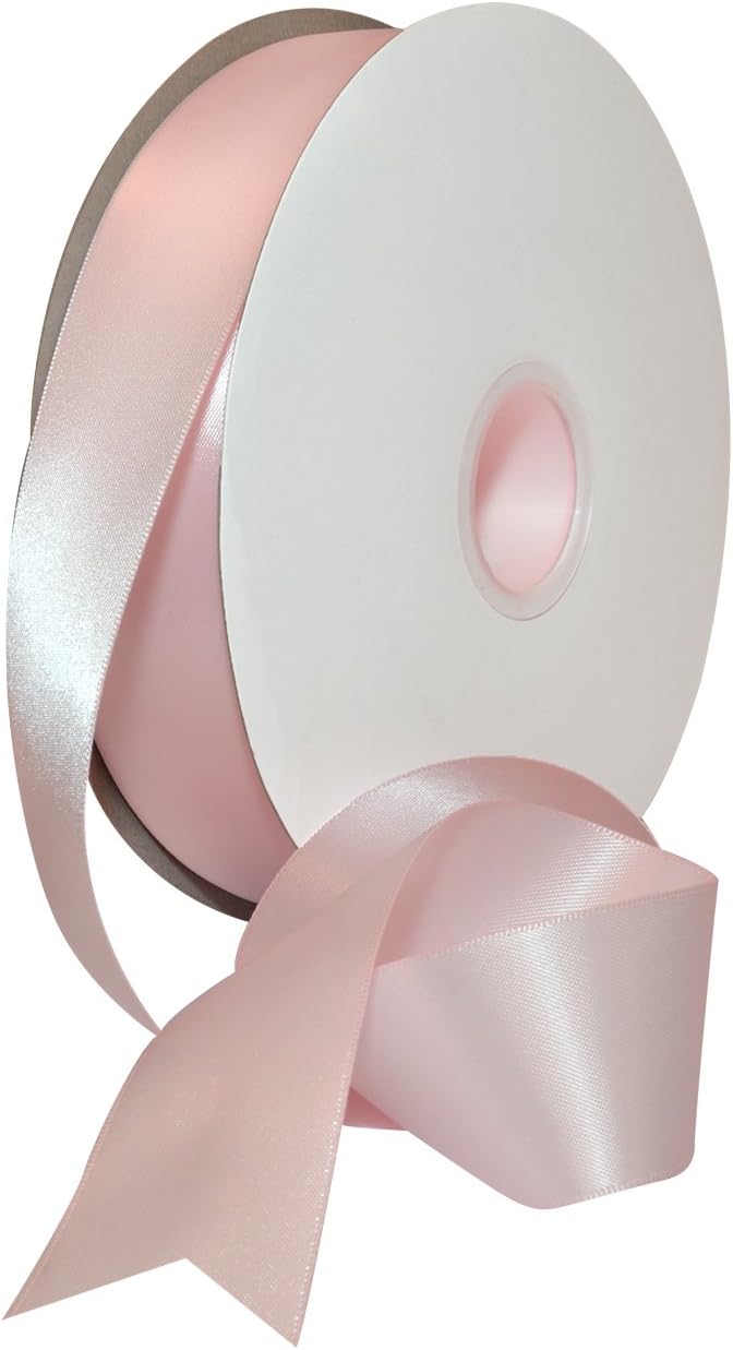 Morex Ribbon Double Face Satin Ribbon 1.5" X 100 YD Powder Pink Ribbon for Gift Wrapping, Birthday Gift Cards, Satin Dress for Women, Silk Ribbons for Crafts, Wedding Gifts for Couple