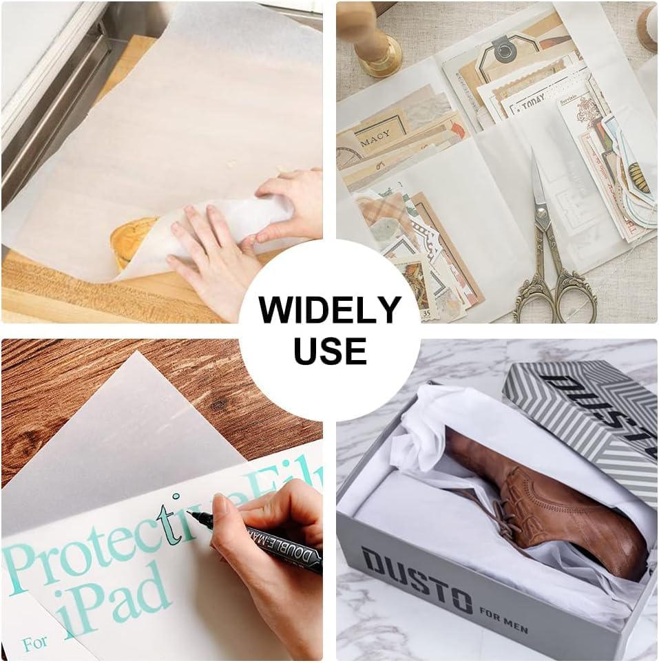 Miniatura 5 de Paquete de 120 unidades de papel de seda de 24 x 36 pulgadas, sin ácidos, sin ácidos, blanco, sin tamponar, sin lignina, papel de seda sin ácido