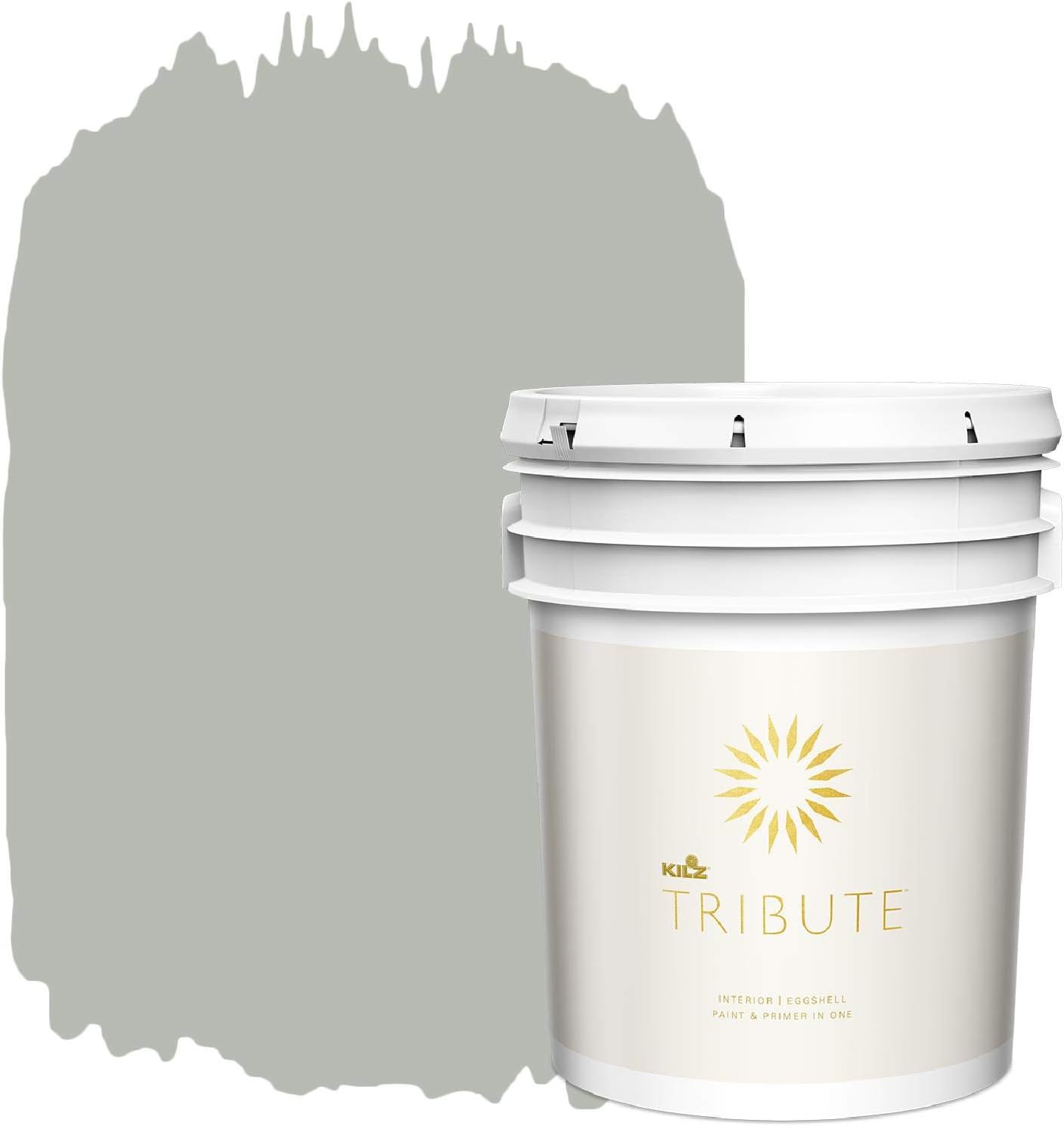 KILZ TRIBUTE Interior Eggshell Paint and Primer in One, 5 Gallon, Patio