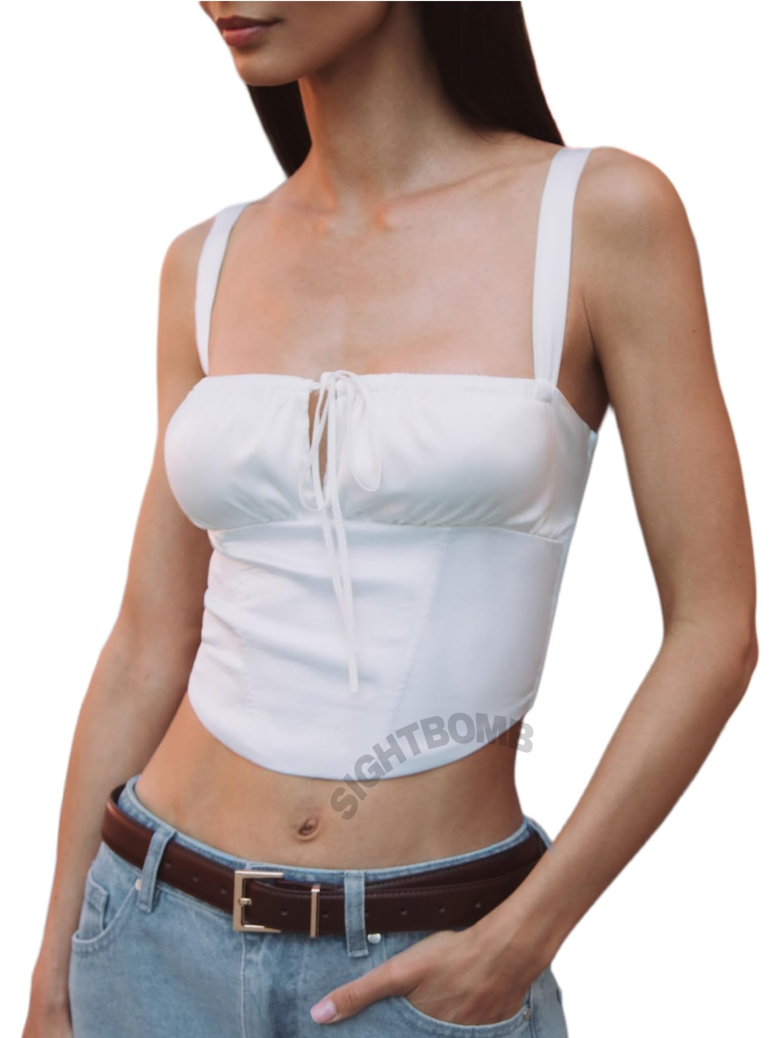 Smocked Back Soft Touch Bustier Corset TOP for Women