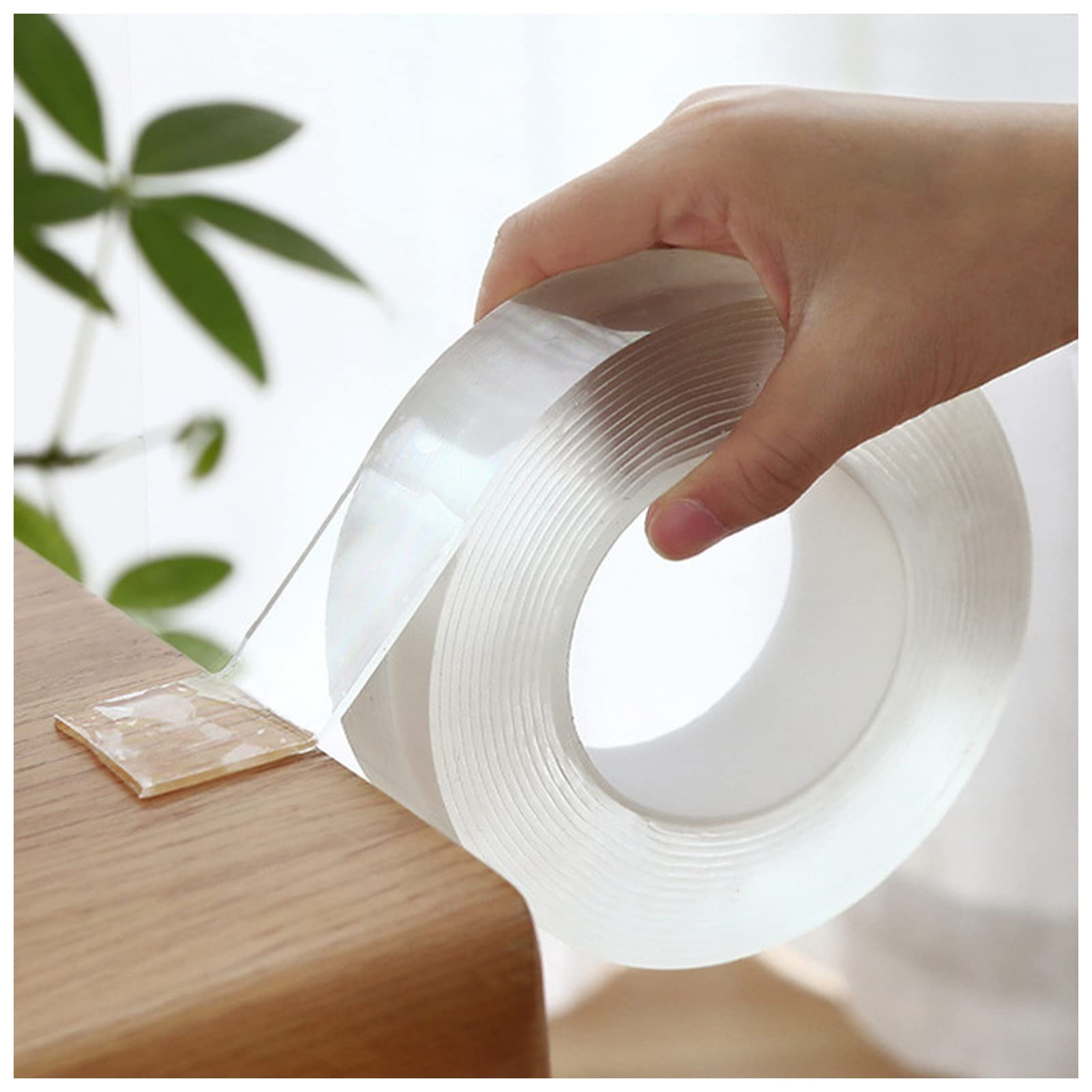 Bamutech 3Cm Scotch Tape 1M/3M/5M Nano Tape Double Sided Tape Transparent Notrace Reusable Waterproof Adhesive Tape Cleanable Home Gekkotape Scotch Masking Tape (Color : Size : 3M)