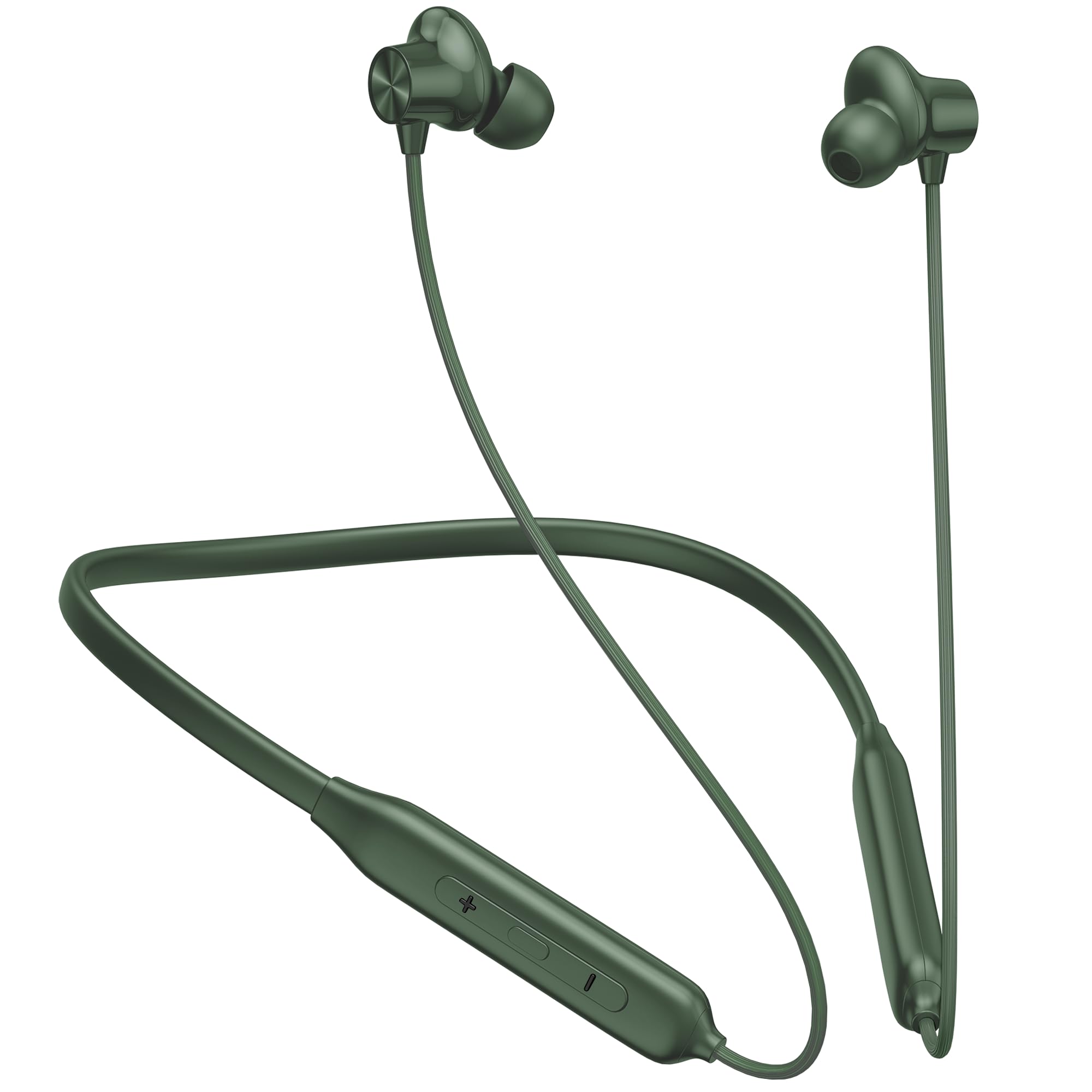 Kratos N4 Bluetooth Neckband with 55H Playtime, Deep Bass, Stereo Sound, HD Calls, Magnetic Earbuds, Type-C Fast Charging, Rich Audio, Hollow Switch for Comfort & Style (Green)-image-46