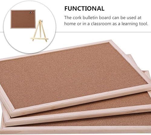 Miniatura 3 de NUOBESTY Tablero de notas con marco de madera, tablero de anuncios de corcho de doble cara con soporte para oficina en casa y uso en el aula