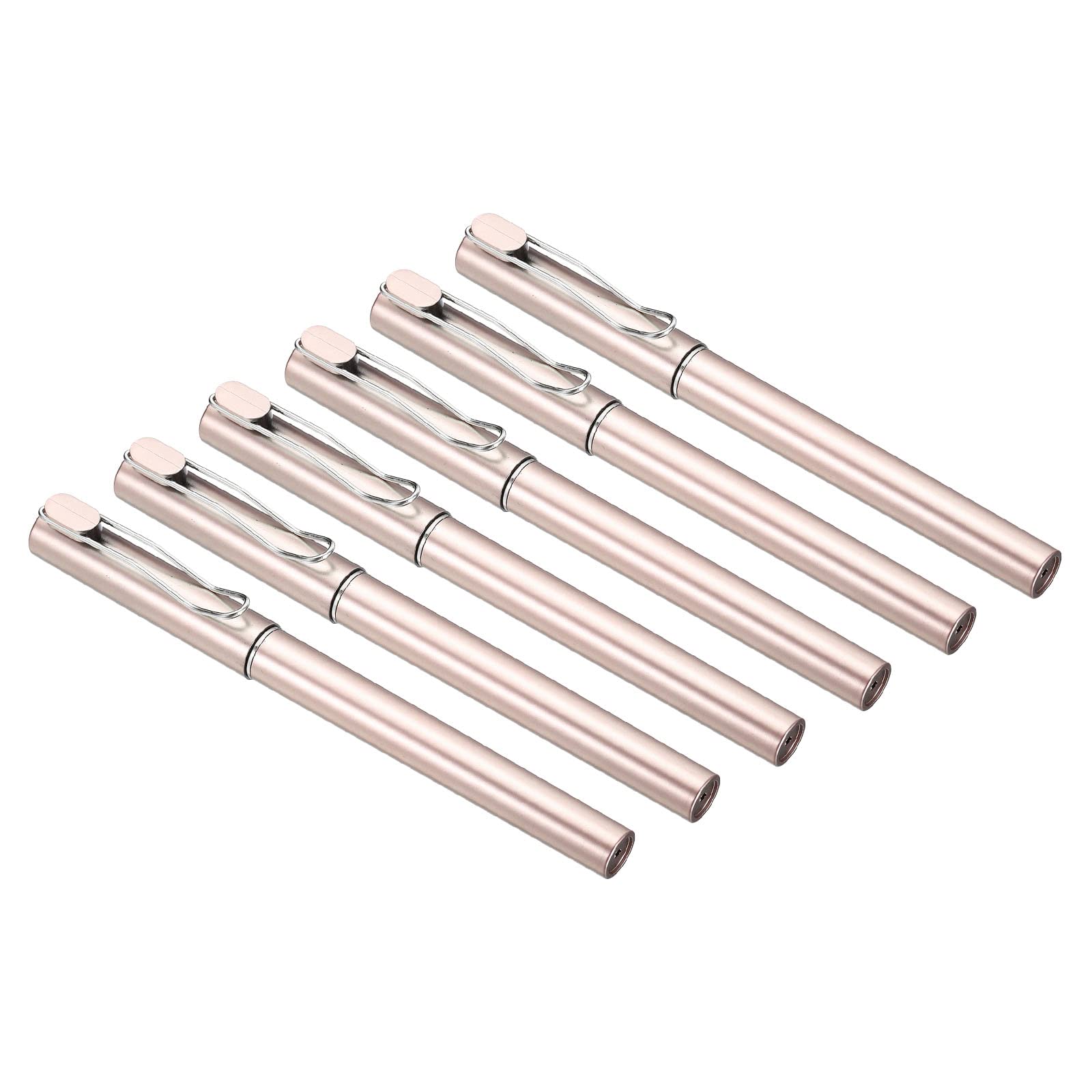 PATIKIL Black Ink Gel Pens, 12 Pack Roller Ball Pens 0.5mm Fine Point Smooth Writing Office Supplies with Silver Cap, Rose Gold
