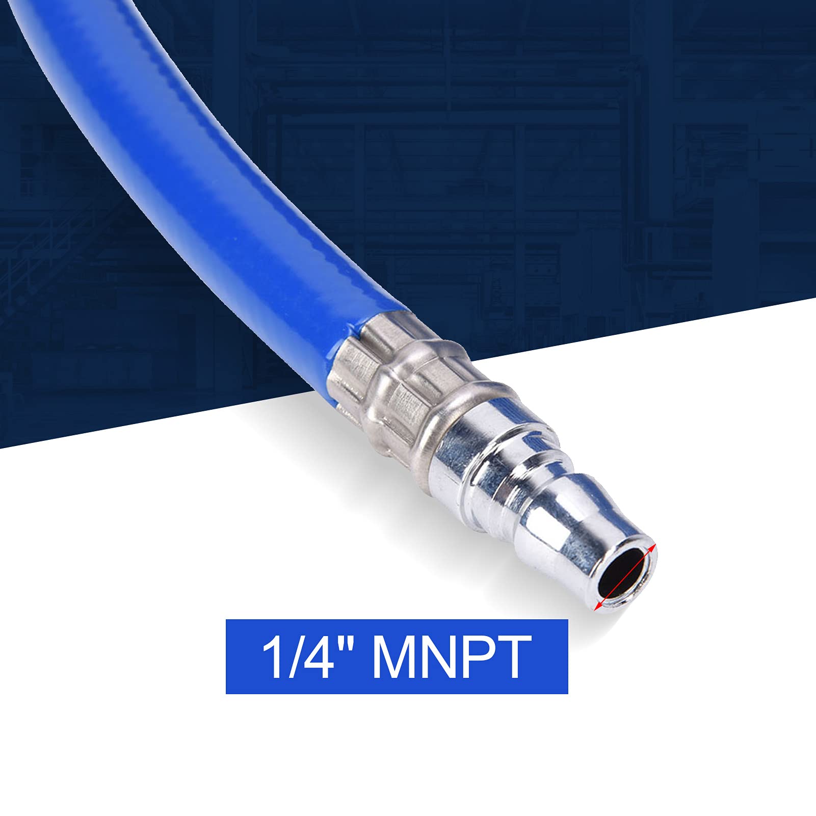 Manguera de compresor de aire de PVC flexible, 15 m, manguera neumática de alta presión con conector rápido de estilo Reino Unido, resistente manguera de PVC de 3 capas para compresor de aire