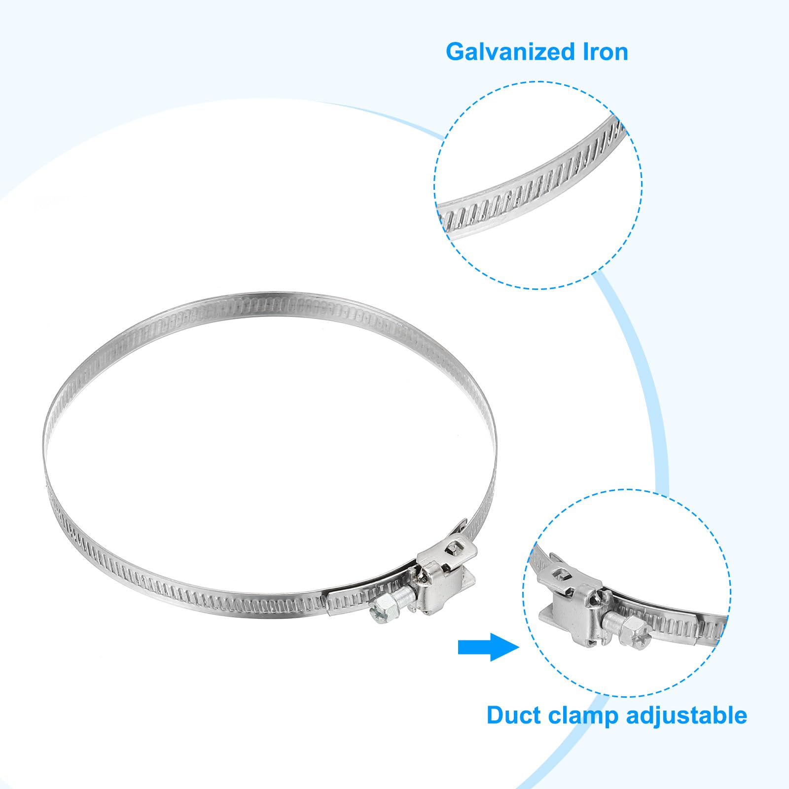 PATIKIL Abrazadera Ajustable Para Manguera De 4 Pulgadas 40 Piezas Abrazadera De Conducto De Aire De Acero Inoxidable Abrazaderas Para Manguera Con Accionamiento Por Tornillo