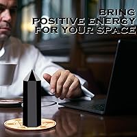 Vista 5 de CASMON Varitas de cristal curativo grandes de 3.9-4.3 pulgadas (3.9-4.3 in), piedra de torre de cristal de obelisco de obsidiana negra natural, 6