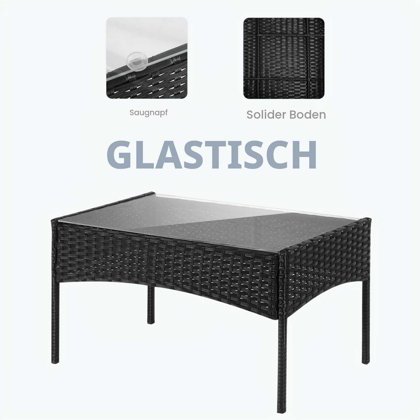 bigzzia Gartenmöbel Set Rattan, Lounge Gartenmöbel Set Polyrattan Balkonmöbel Kleiner Balkon Wetterfest Sitzlounge Für 4-5 Personen