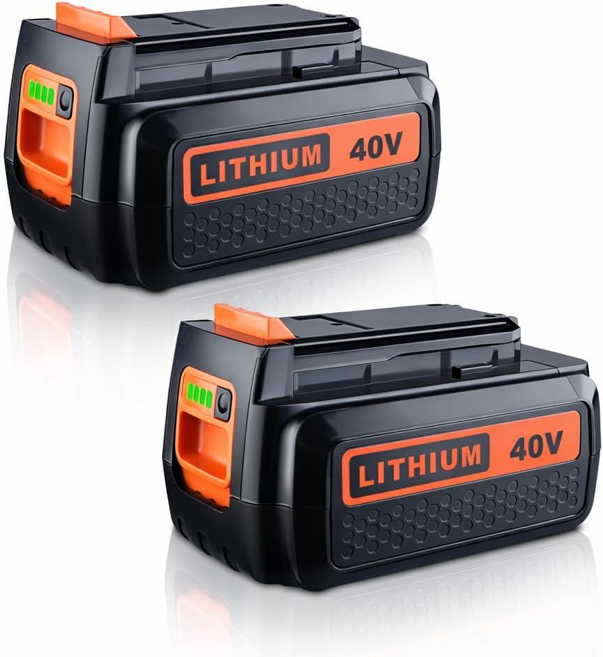 Upgraded 4.0Ah 40V Max LBXR36 Battery Replacement for Black and Decker 40v Lithium Battery LBXR36 LBX1540 LBX2040 LBX2540 LBXR2036 LCS1240 High Capacity Compatible with Black+Decker 40V Tools (2 PCS)