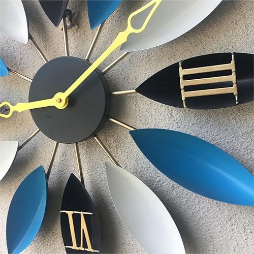 Miniatura 3 de Reloj de pared europeo y americano retro estilo industrial hoja de hierro reloj de pared decoración sala de estar creativo silencio reloj de pared