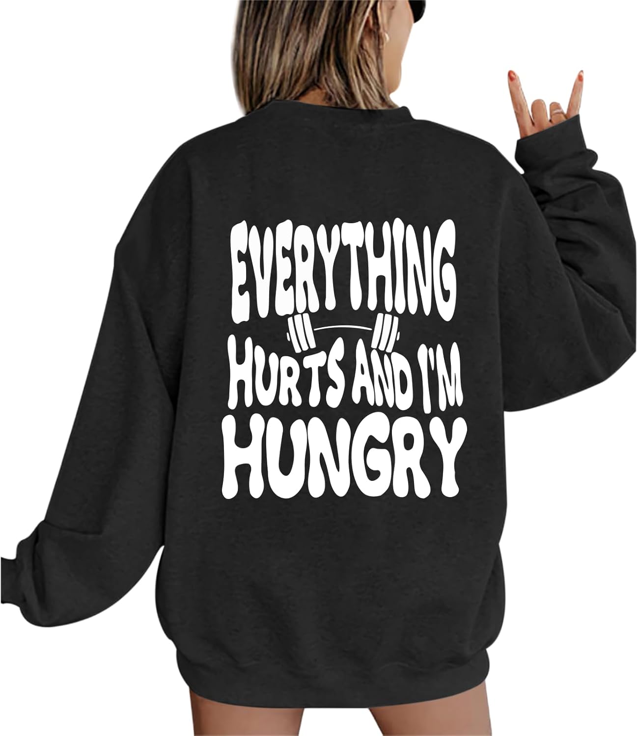 Funny Workout Gym Sweatshirts Women Oversized Weight Lifting Graphic Long Sleeves Shirts Casual Gym Lover Tops - Image 6