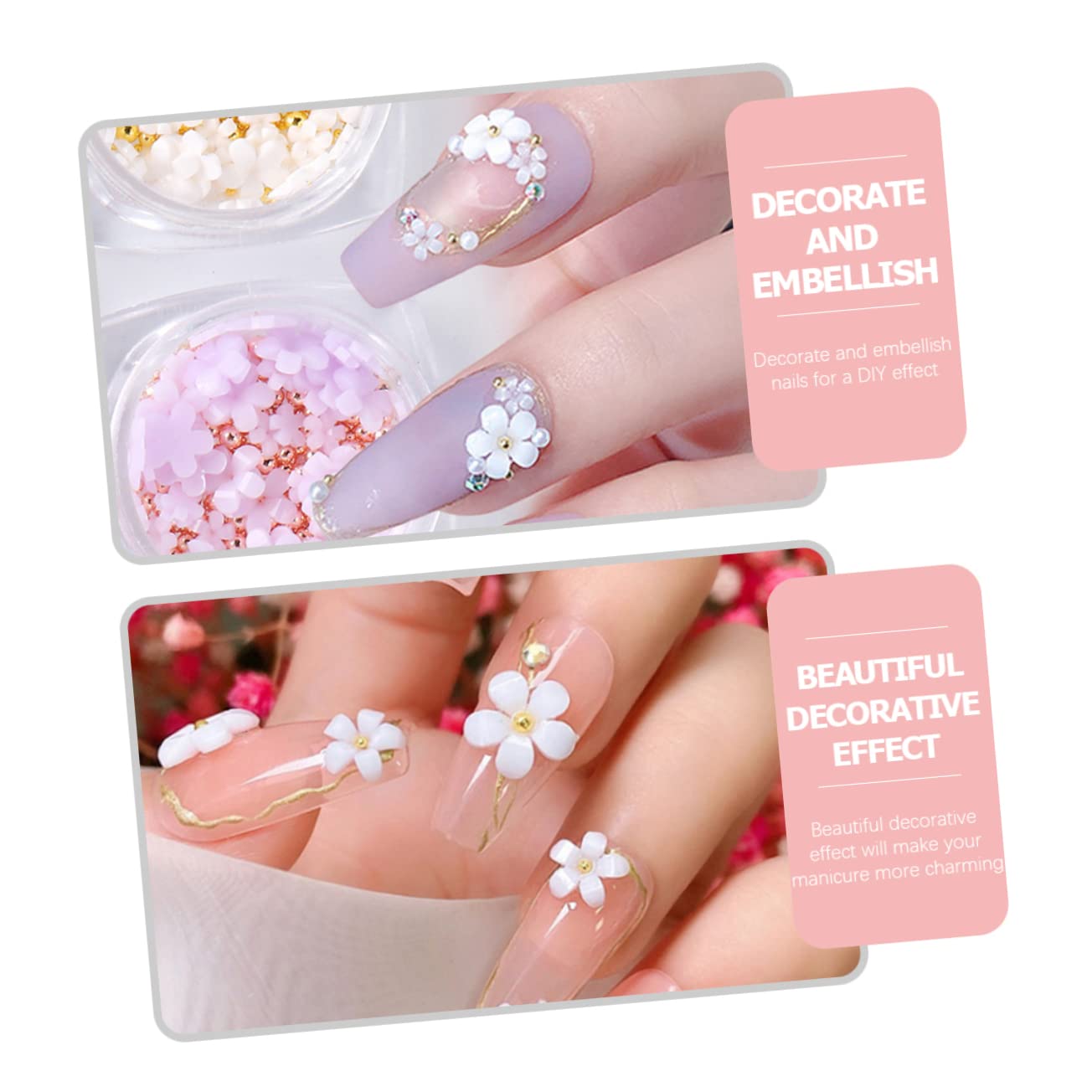 FRCOLOR Charms De De Résine Pour Nail Art Boîtes De Décorations Manucure Accessoires Pour Et Petits Doigts