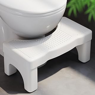 Premium Toilet Stool Squat for Adults, Non-Slip Squatting Poop Stool for Bathroom, Sturdy Pooping Stool, Portable Toilet S...