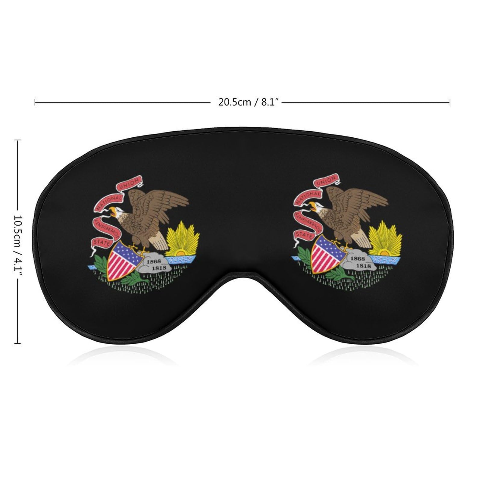 Illinois Flag United States Sleep Mask Eye Shade Cover Adjustable Strap for Travel Lunch Break Women Men