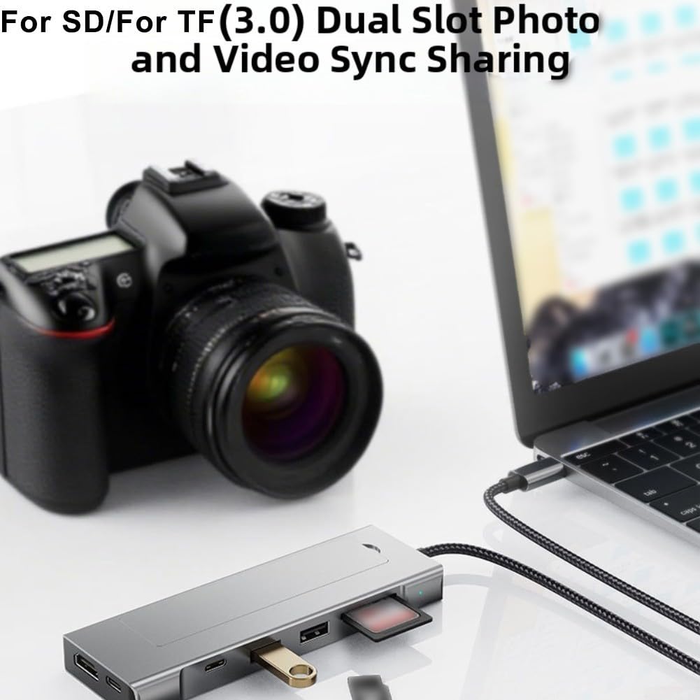 Hub USB C M.2 SSD Enclosure 10Gbps ad alta velocità trasferimento dati adattatore multiporta in alluminio con Ethernet per doppio display