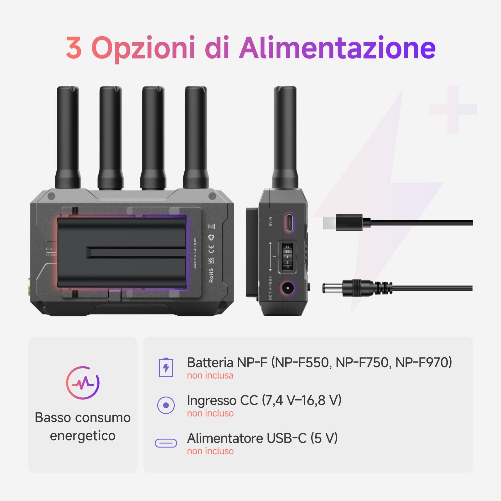 Accsoon CineView SE Trasmettitore e Ricevitore video HDMI/SDI 2.4G/5G Wireless 1080P 60FPS, Latenza 50ms, Portata 1200FT/350M, Monitoraggio 4 dispositivi, Per registi, videografi (1xR & 1xT)