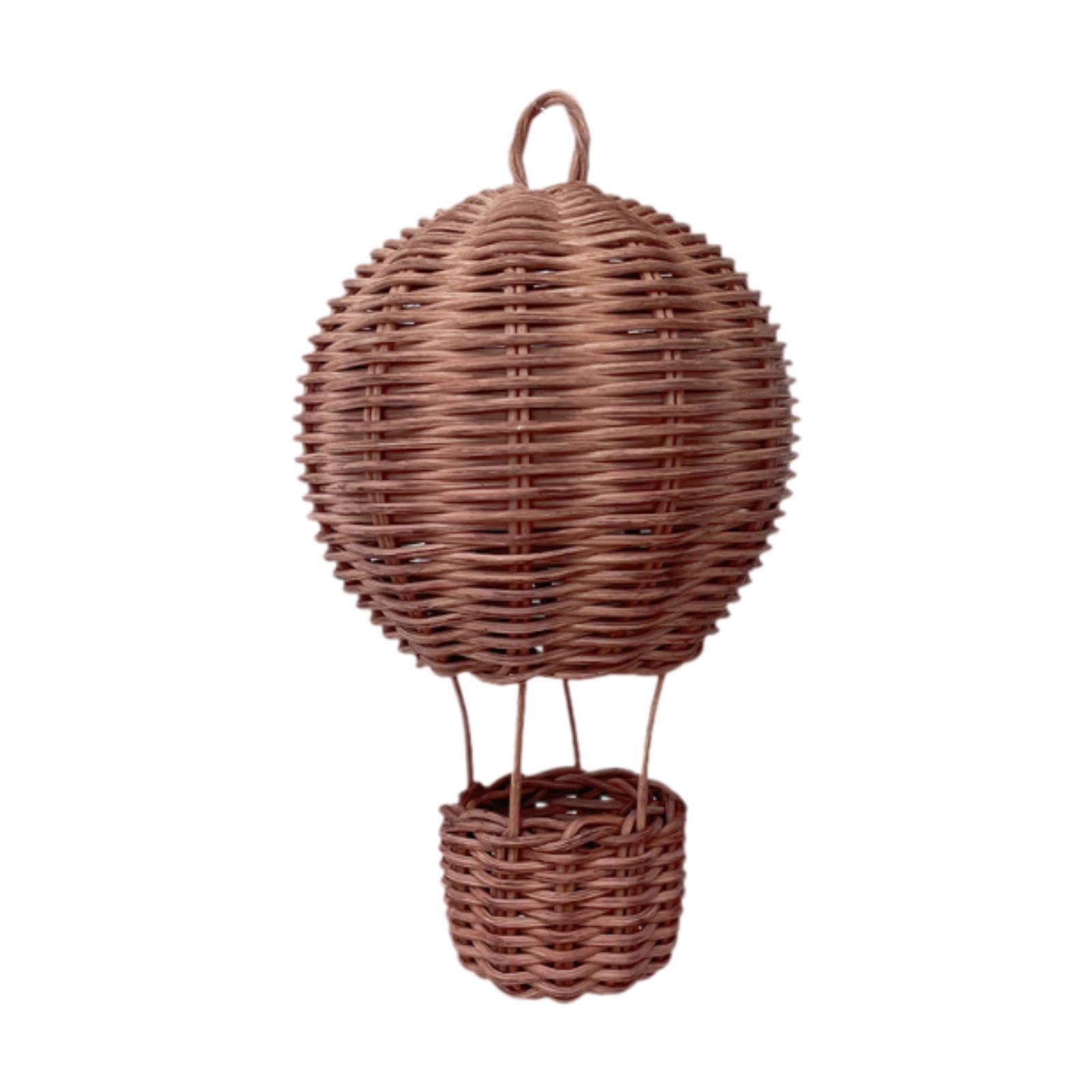 Accessoire photo original montgolfière en rotin pour studio