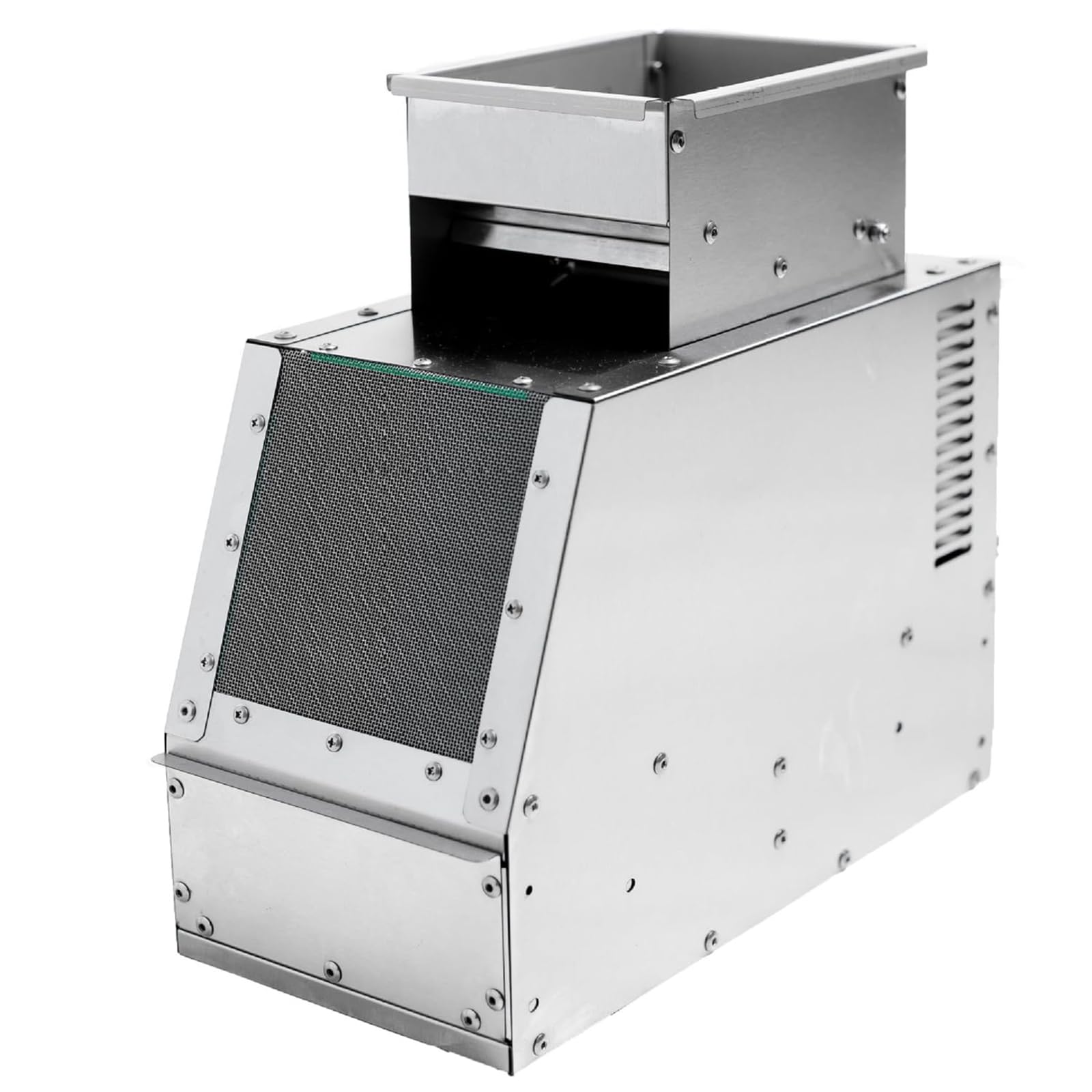 Separatore elettrico per mangime per uccelli in acciaio inox, separatore di cereali elettrico con ventola di velocità regolabile, cassetto e piastra guida di scarico per miglio, cereali vari, semi di