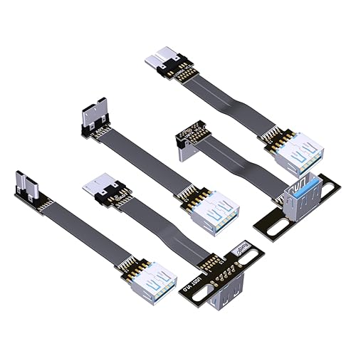 ADT-Link - Cable USB A hembra a micro B macho, plano, flexible, hacia arriba y abajo, en ángulo izquierdo y derecho, USB 3.0 Micro B a tipo A (3.9