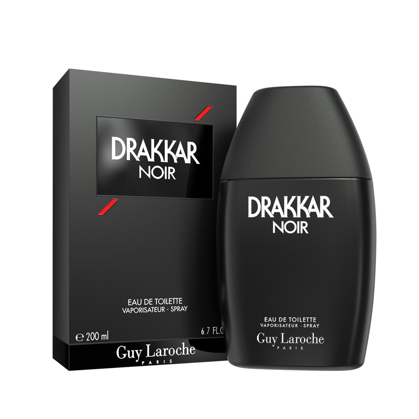 Guy Laroche Drakkar Noir Ikonischer Designerduft, Intensives, kraftvolles Eau de Toilette, Fougère-Mischung & aromatische Gewürze, Langanhaltendes Männerparfum, Duft für Tag und Nacht, 200ml