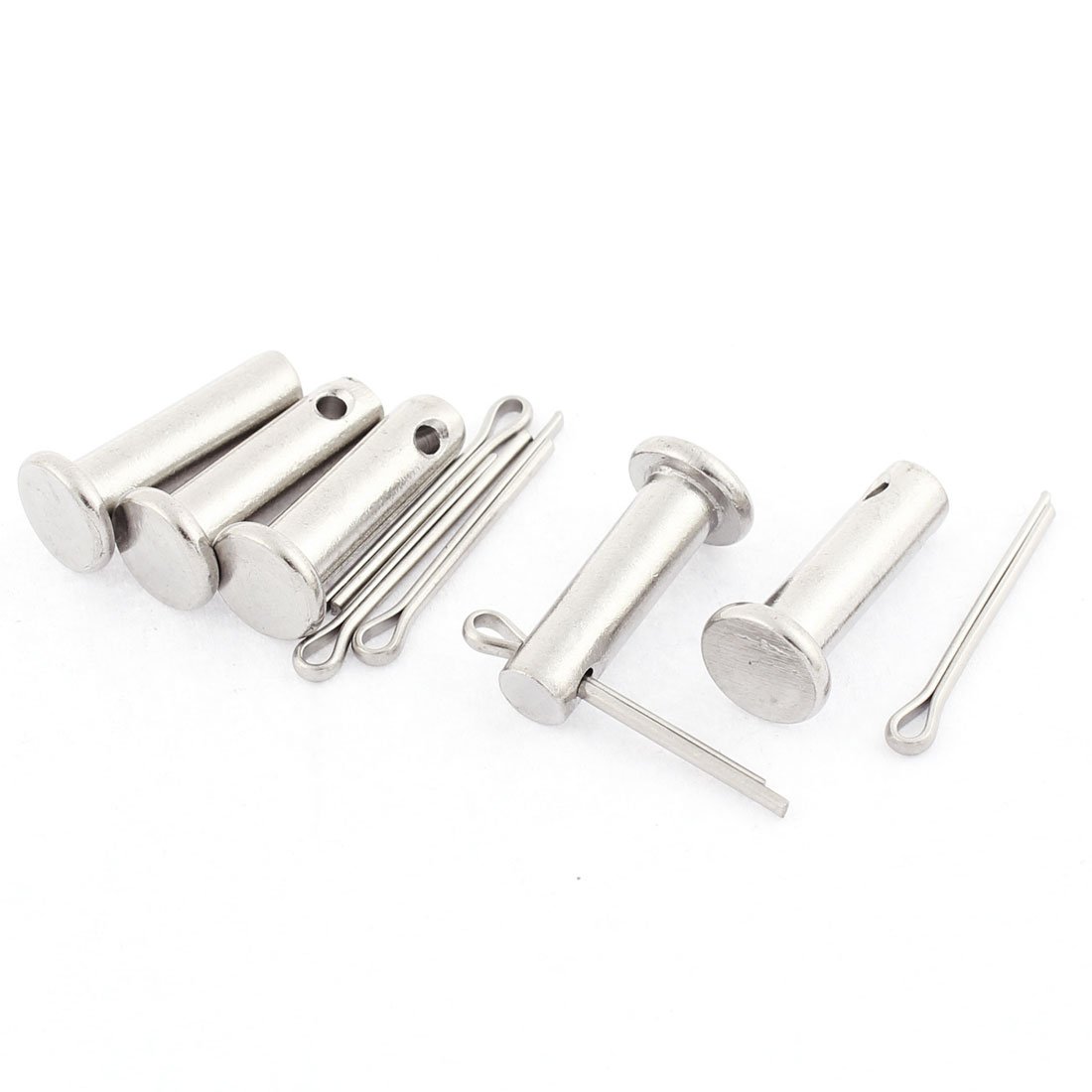Uxcell Single Hole Clevis Pins - 8mm X 30mm Flat Head 304 Stainless Steel Link Hinge Pin